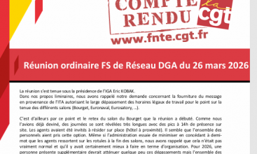 Compte Rendu de la FS R DGA du 26 mars 2026.
