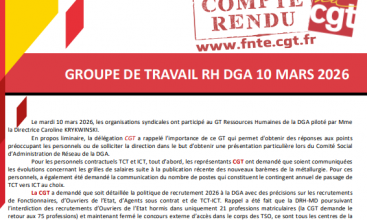 Compte Rendu du Groupe de Travail Ressources Humaines DGA du 10 mars 2026.