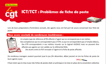 AIA BORDEAUX - ICT/TCT : Problèmes de fiche de poste.
