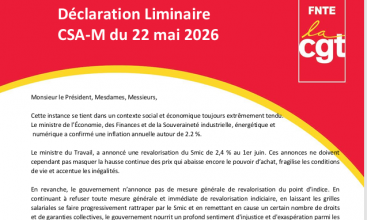 Déclaration Liminaire du CSA-M du 22 mai 2026.