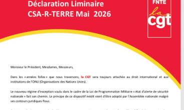 Déclaration Liminaire du CSA-R TERRE du 20 mai 2026.