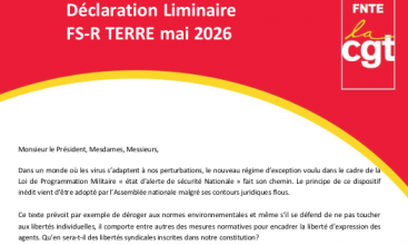 Déclaration Liminaire de la FS R TERRE de mai 2026.