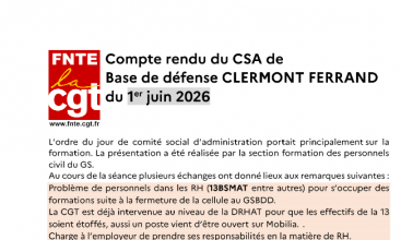 Compte Rendu du CSA BdD de CLERMONT-FERRAND du 1er juin 2026.
