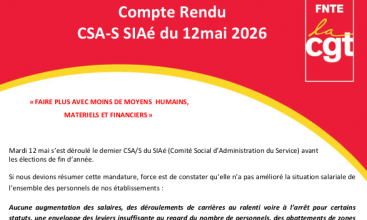 Déclaration Liminaire et Compte Rendu du CSA S SIAé du 12 mai 2026.