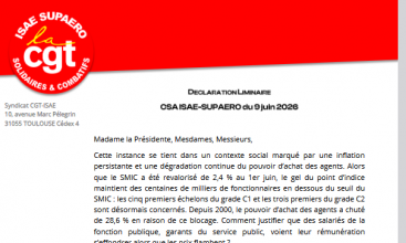 Déclaration Liminaire CSA ISAé SUPAERO du 09 juin 2026