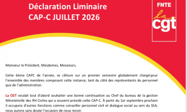 Déclaration Liminaire de la CAP-C de juillet 2026.