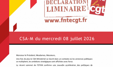 Déclaration Liminaire du CSA-M du 08 juillet 2026.