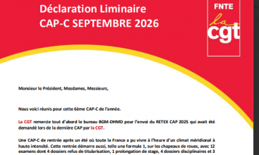 Déclaration Liminaire de la CAP-C de septembre 2026.