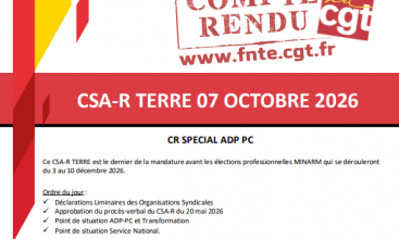 Déclaration Liminaire et Compte Rendu du CSA-R TERRE du 07 octobre 2026.