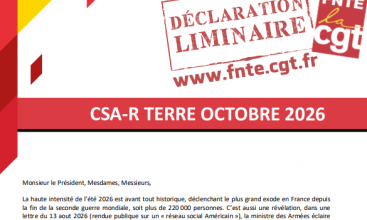 Déclaration Liminaire du CSA-R TERRE d'octobre 2026.