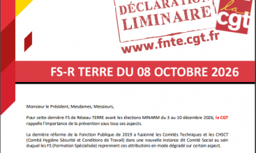 Déclaration Liminaire de la FS-R TERRE du 08 octobre 2026.