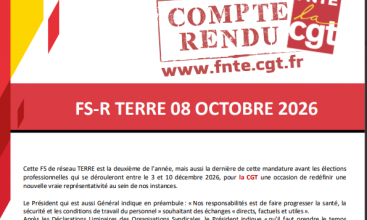 Déclaration Liminaire et Compte Rendu de la FS-R TERRE du 08 octobre 2026.