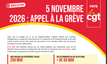 Tract FNTE : 05 novembre 2026 - Appel à la grève.